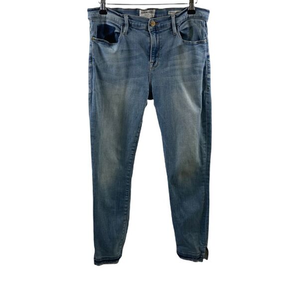 Frame Le Skinny de Jeanne Crop Distressed Jeans Size 32 - Picture 1 of 14